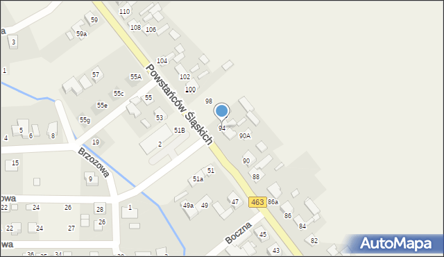 Antoniów, Powstańców Śląskich, 94, mapa Antoniów