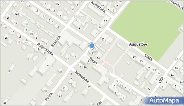 Augustów, Polna, 1, mapa Augustów