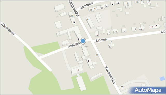 Babimost, Podzamcze, 3, mapa Babimost