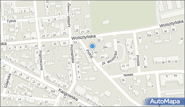 Babimost, Polna, 1, mapa Babimost