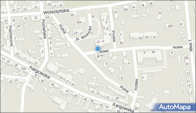 Babimost, Polna, 3b, mapa Babimost