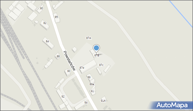 Baborów, Powstańców, 87B, mapa Baborów