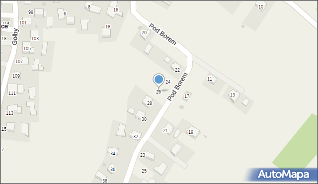 Bachowice, Pod Borem, 26, mapa Bachowice