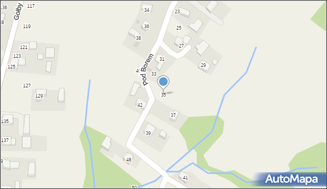 Bachowice, Pod Borem, 35, mapa Bachowice