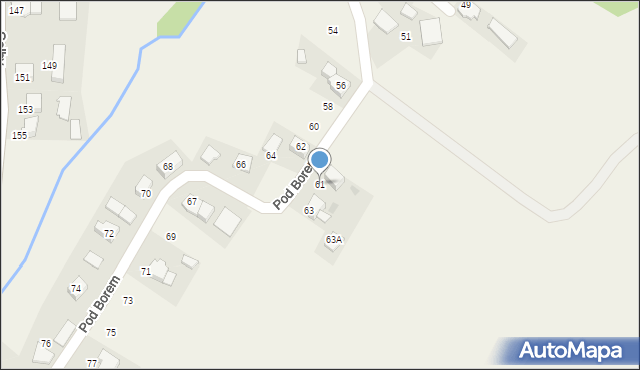 Bachowice, Pod Borem, 61, mapa Bachowice
