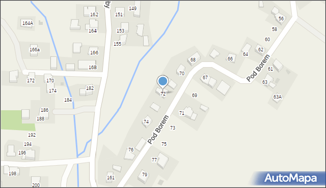 Bachowice, Pod Borem, 72, mapa Bachowice