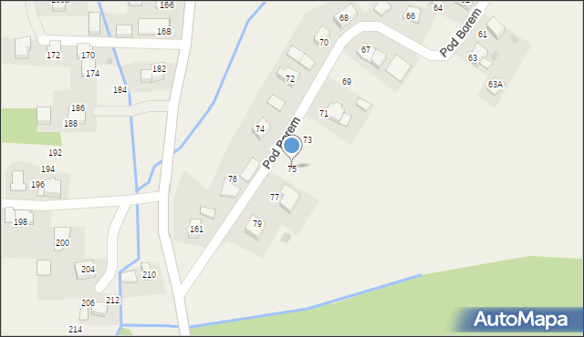 Bachowice, Pod Borem, 75, mapa Bachowice