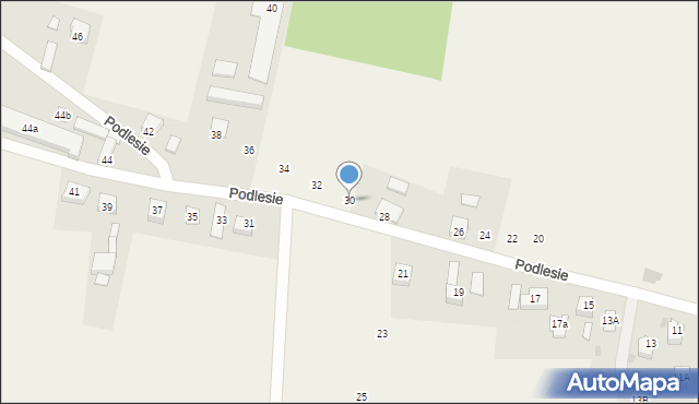 Bąków, Podlesie, 30, mapa Bąków