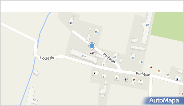 Bąków, Podlesie, 44b, mapa Bąków