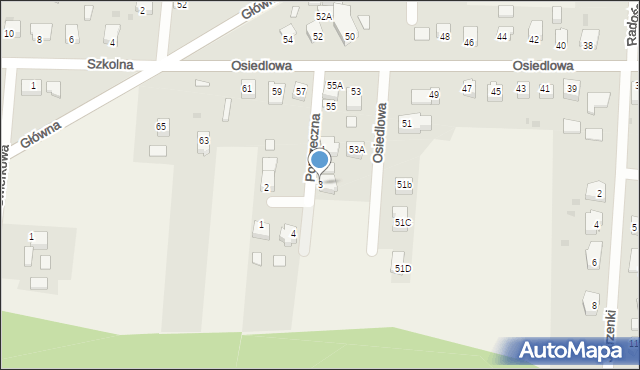 Bąków, Poprzeczna, 3, mapa Bąków