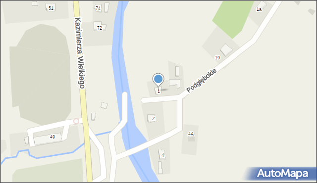 Baligród, Podgłębokie, 1, mapa Baligród