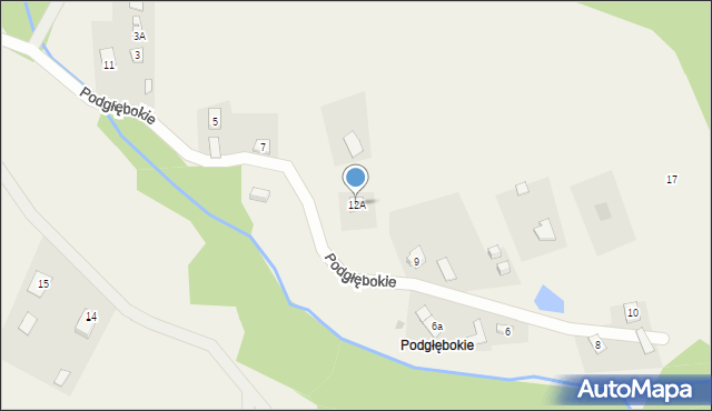 Baligród, Podgłębokie, 12A, mapa Baligród