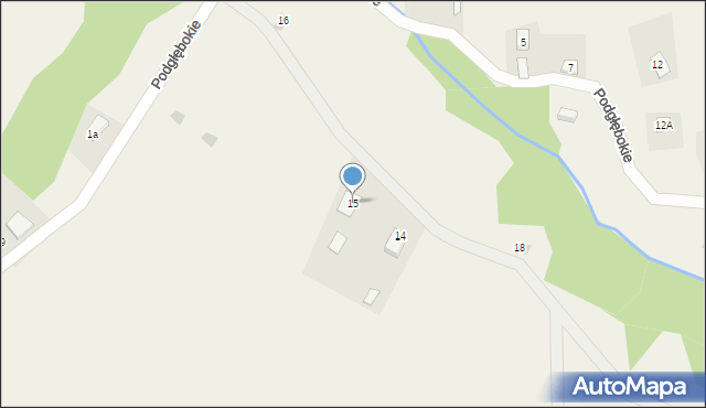 Baligród, Podgłębokie, 15, mapa Baligród