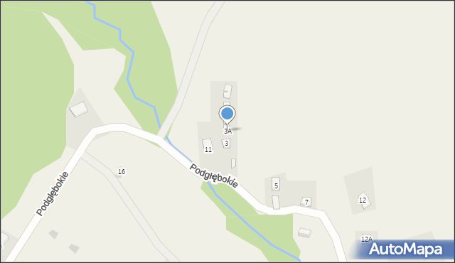 Baligród, Podgłębokie, 3A, mapa Baligród