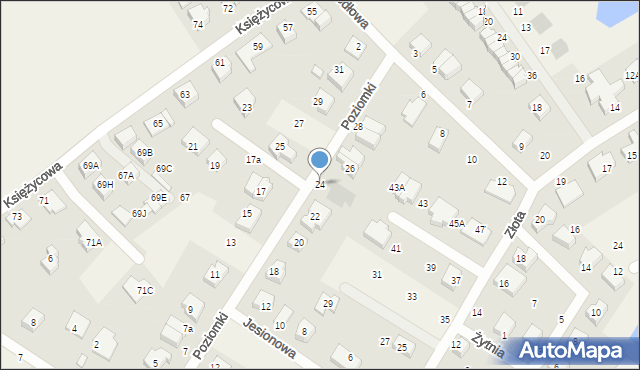 Banino, Poziomki, 24, mapa Banino