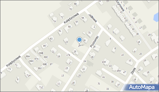 Banino, Poziomki, 27, mapa Banino