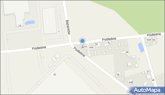 Baniocha, Podleśna, 49, mapa Baniocha