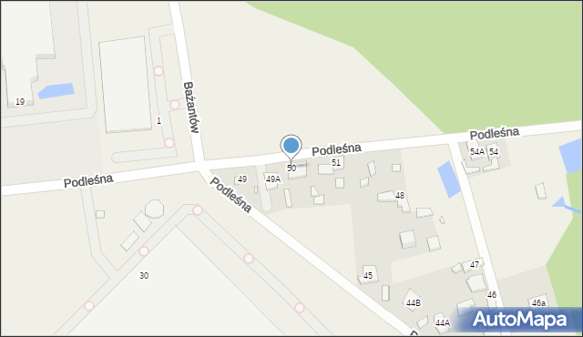 Baniocha, Podleśna, 50, mapa Baniocha