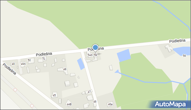 Baniocha, Podleśna, 54, mapa Baniocha