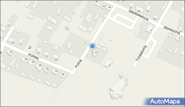 Baranowo, Polna, 1, mapa Baranowo