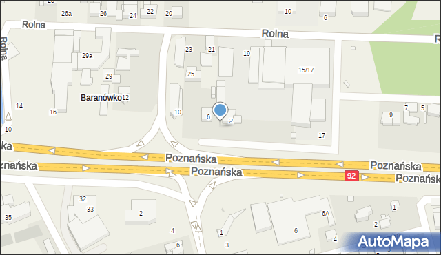 Baranowo, Poznańska, 2/4, mapa Baranowo