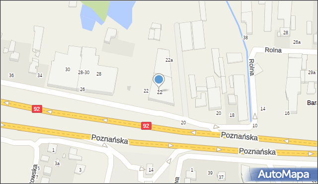 Baranowo, Poznańska, 22, mapa Baranowo