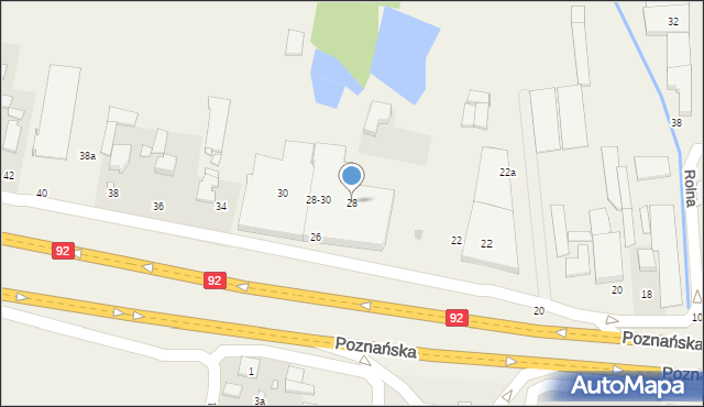 Baranowo, Poznańska, 28, mapa Baranowo