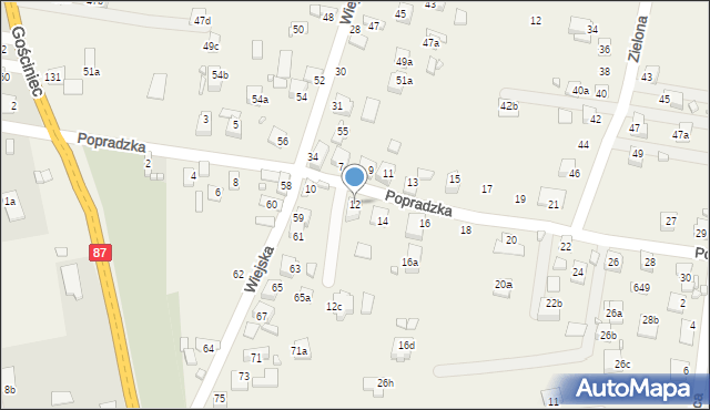 Barcice, Popradzka, 12, mapa Barcice