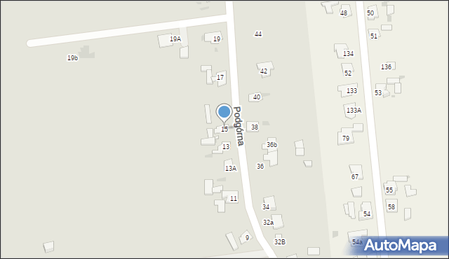 Barcin, Podgórna, 15, mapa Barcin