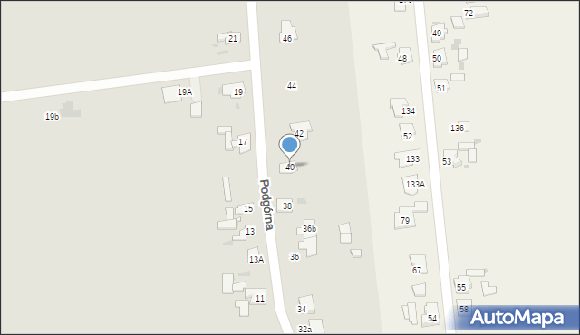 Barcin, Podgórna, 40, mapa Barcin