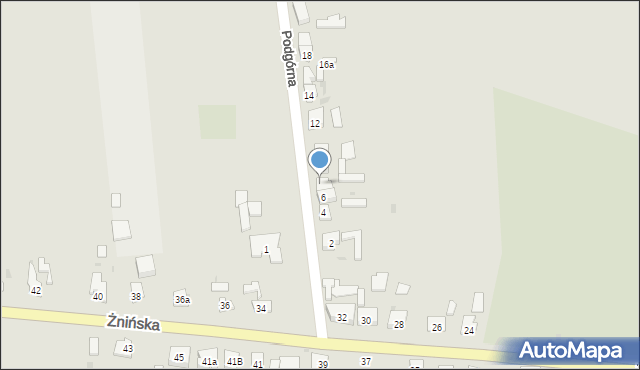 Barcin, Podgórna, 6a, mapa Barcin