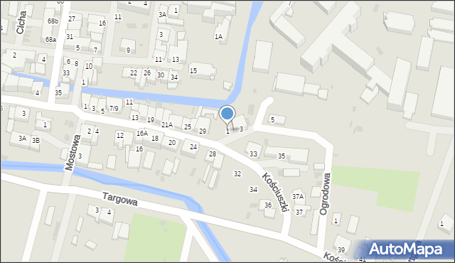 Barczewo, Południowa, 1, mapa Barczewo