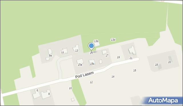 Bargłówka, Pod Lasem, 15, mapa Bargłówka