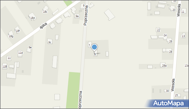 Bartkowice, Poprzeczna, 9, mapa Bartkowice