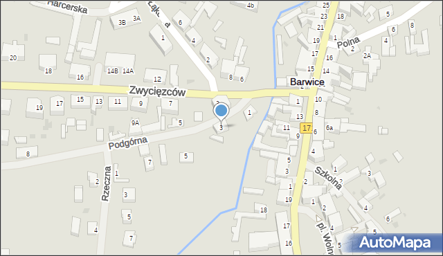 Barwice, Podgórna, 3, mapa Barwice