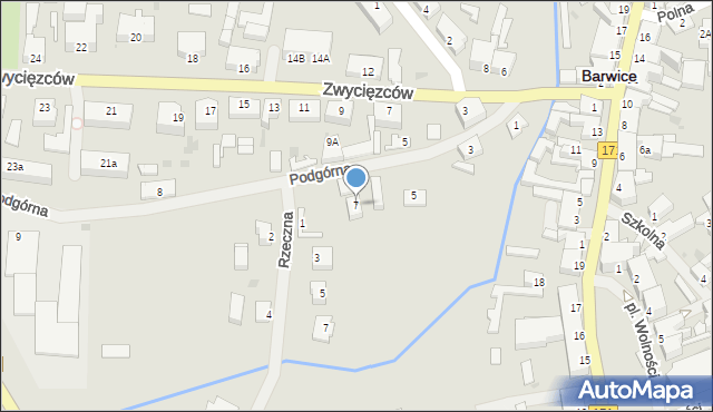 Barwice, Podgórna, 7, mapa Barwice