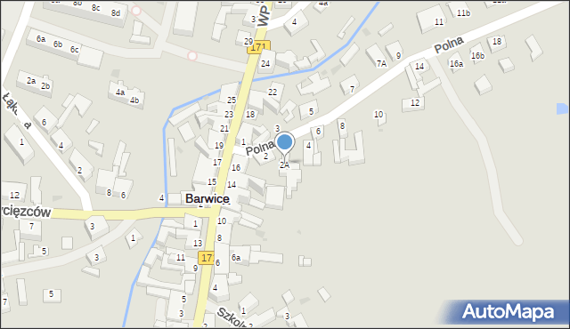 Barwice, Polna, 2A, mapa Barwice