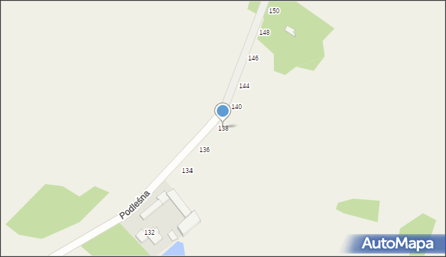 Basinów, Podleśna, 138, mapa Basinów