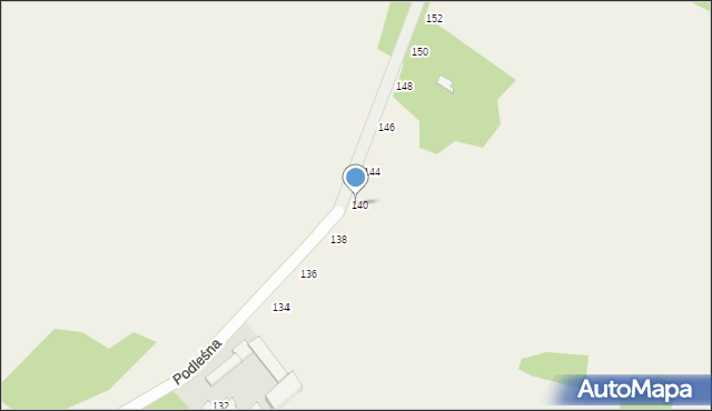 Basinów, Podleśna, 142, mapa Basinów
