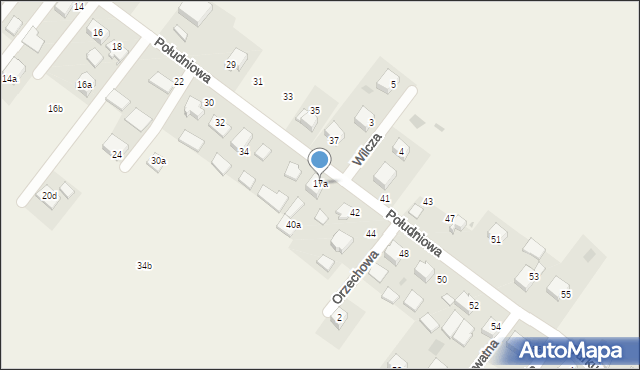 Bębło, Południowa, 17a, mapa Bębło