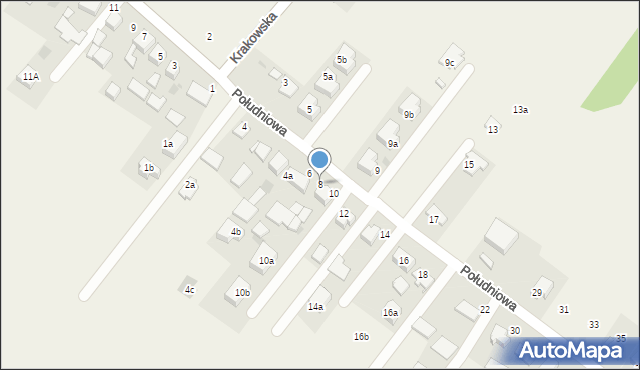 Bębło, Południowa, 8, mapa Bębło