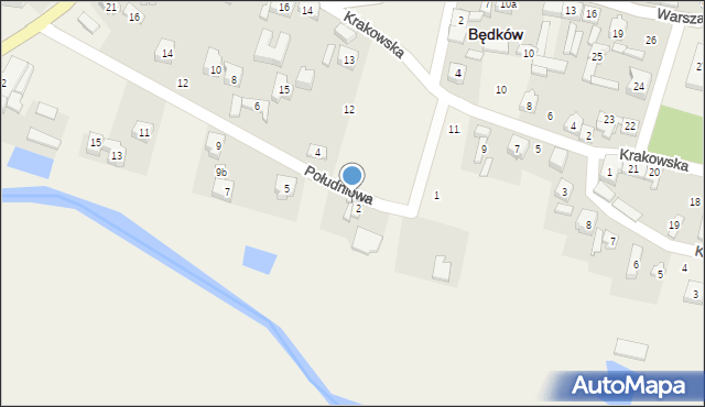 Będków, Południowa, 3, mapa Będków