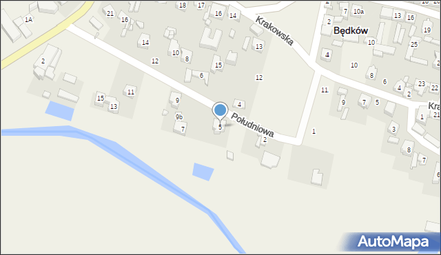 Będków, Południowa, 5, mapa Będków