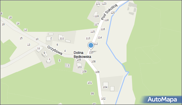 Będkowice, Pod Sokolicą, 110, mapa Będkowice