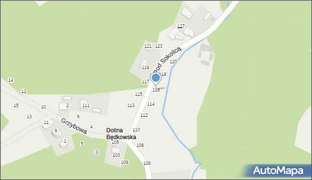 Będkowice, Pod Sokolicą, 116, mapa Będkowice