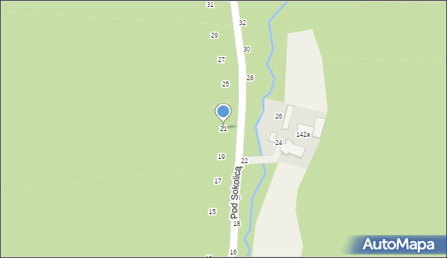 Będkowice, Pod Sokolicą, 21, mapa Będkowice