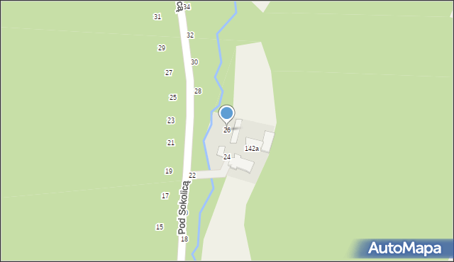 Będkowice, Pod Sokolicą, 26, mapa Będkowice
