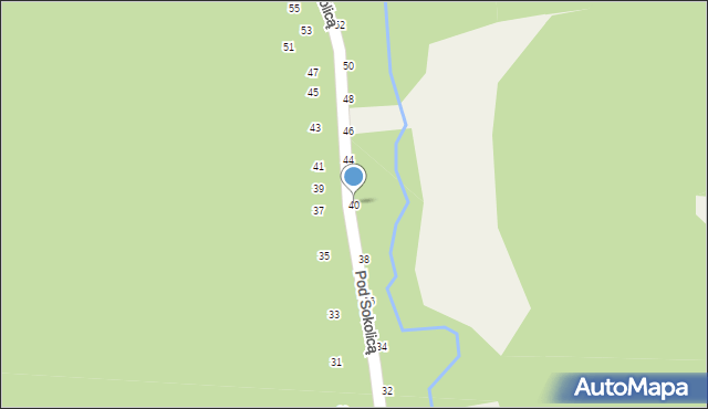 Będkowice, Pod Sokolicą, 40, mapa Będkowice