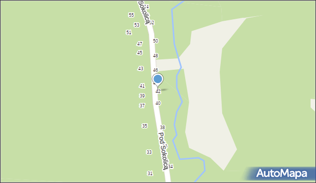 Będkowice, Pod Sokolicą, 42, mapa Będkowice