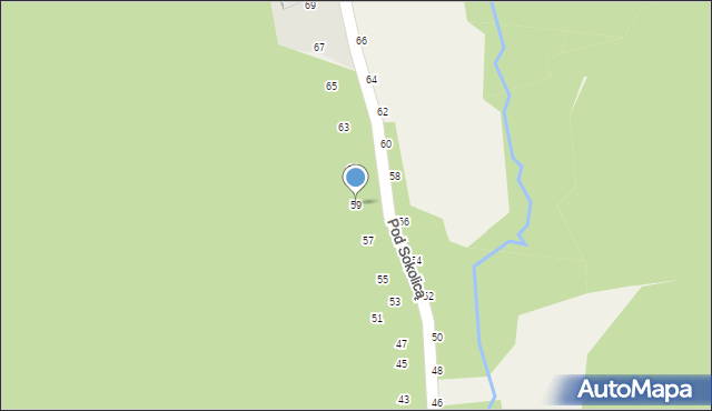 Będkowice, Pod Sokolicą, 59, mapa Będkowice